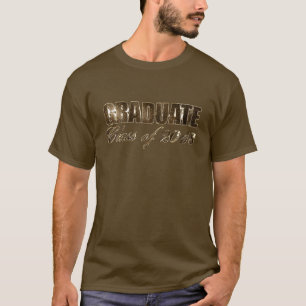 Camiseta Classe de formando de Texto Dourado Faux Elegante