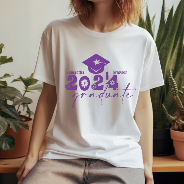 Camiseta Classe de Formando Personalizado de 2024 Roxo (Criador carregado)