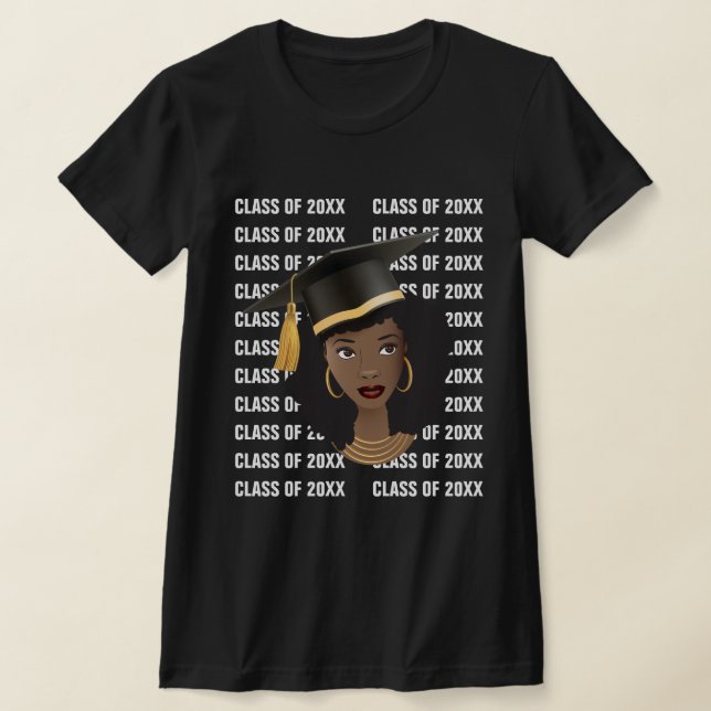 Camiseta Classe de graduação de 20XX, Mulher Negra (Postura )