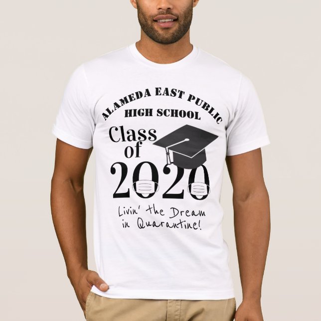 Camiseta Classe de Graduação de Quarentena Divertida em 202 (Frente)