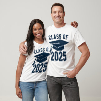 Camiseta Classe de graduação do Boné Formando azul 2025