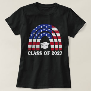 Camiseta Classe De Graduação Do Rainbow Usa American Flag 2