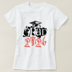 Camiseta Classe de graduação em tipografia de corais form