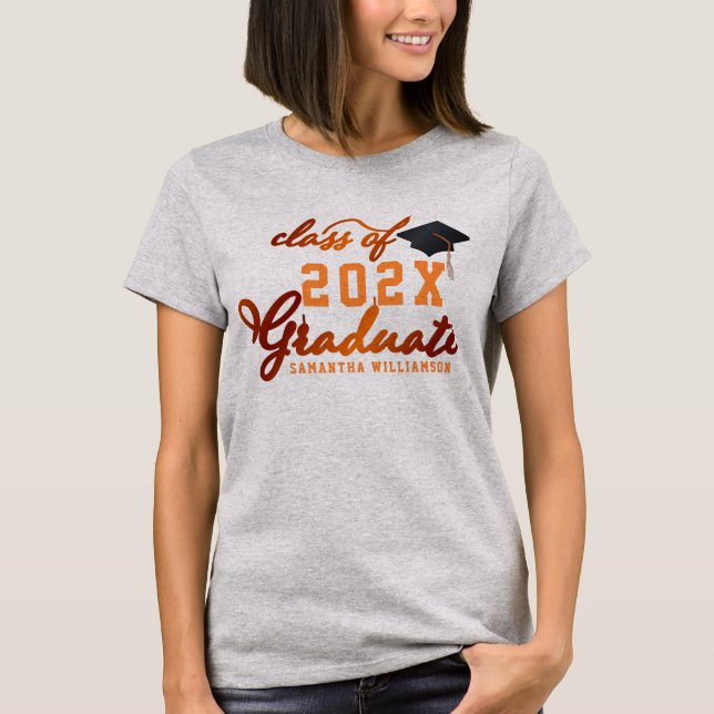 Camiseta Classe de Graduação Laranja de Formando 2025 (Frente)