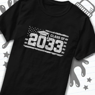 Camiseta Classe de Graduação - Mais velho de Bandeira Ameri