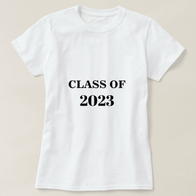 Camiseta Classe De Graduação Mínima Simples Moderna De 2023 (Frente do Design)