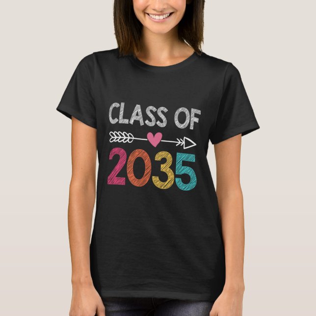 Camiseta Classe De Graduação Pré-Escolar Do Formando 2035 (Frente)