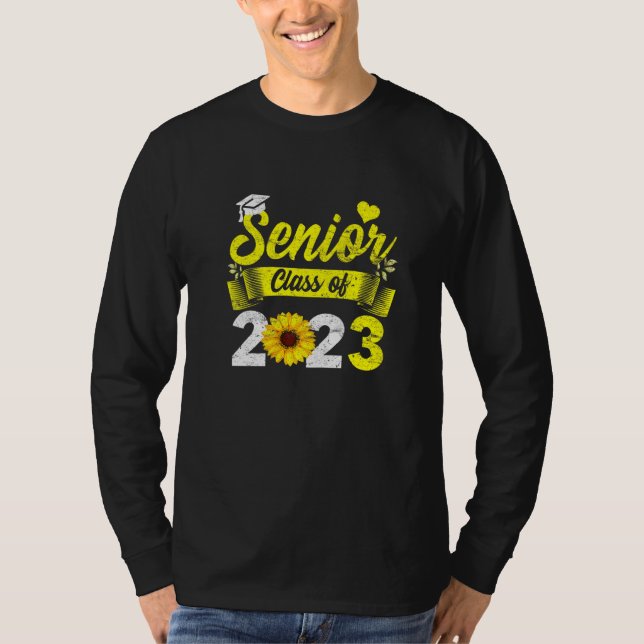 Camiseta Classe De Mais velho 2023 De Formando De Girassol  (Frente)
