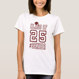 Camiseta CLASSE DE mais velho DE 25-MAROON - MAIS VELHO CLA