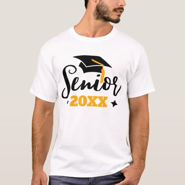 Camiseta Classe de mais velho do ano de graduação de ouro n (Frente)