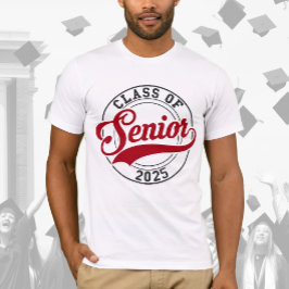 Camiseta Classe de mais velho do logotipo vermelho preto 20