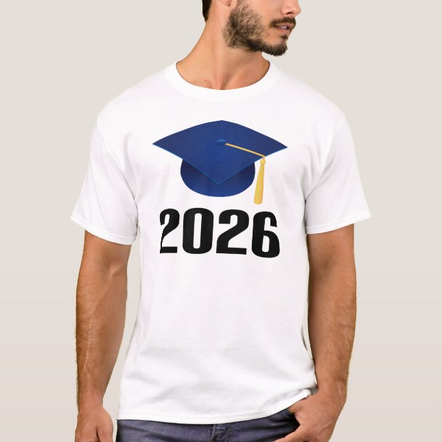 Camiseta Classe de presente graduado do chapéu 2026 (Frente)