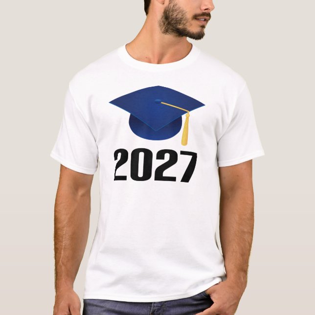 Camiseta Classe de presente graduado do chapéu 2027 (Frente)