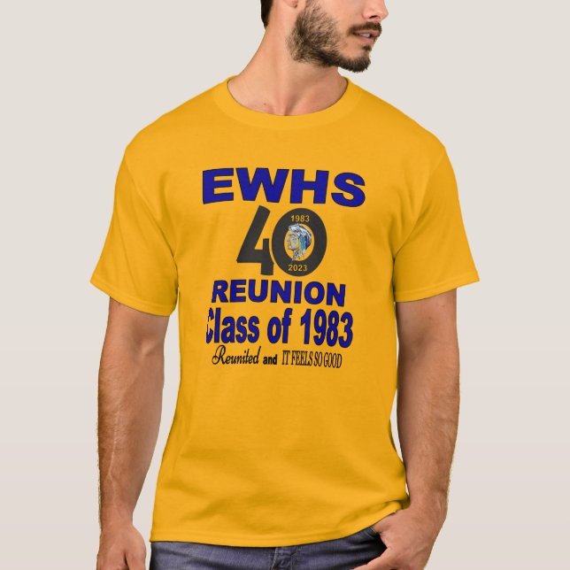 Camiseta Classe de T-Shirt Dourada da Reunião de 1983 (Frente)