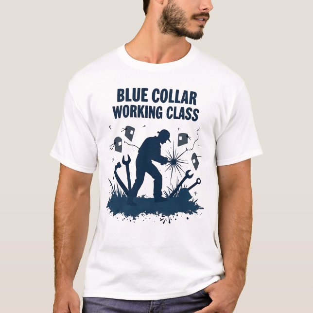Camiseta Classe de Trabalho de Colar Azul - Teto de dom (Frente)