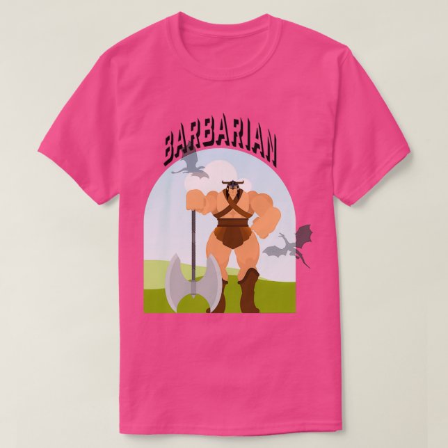 Camiseta Classe DND Barbarian (Frente do Design)
