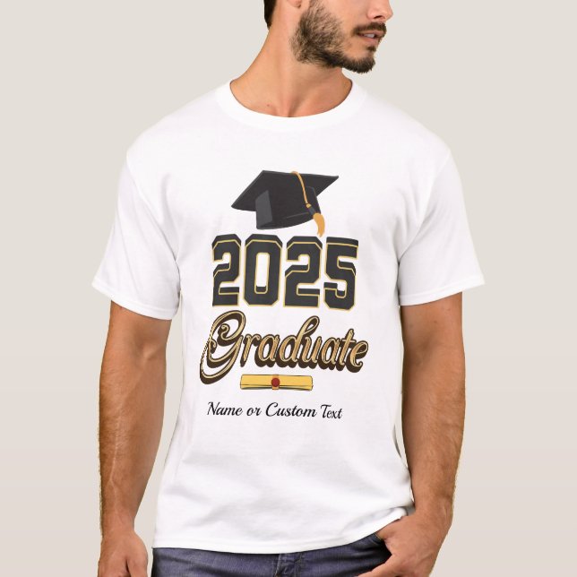 Camiseta Classe do conjunto de famílias preto e Dourado do  (Frente)
