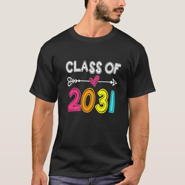 Camiseta Classe Do Mais velho 2031 2031 Cresce Com O Meu Fo (Frente)