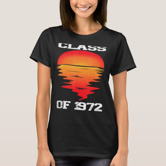 Camiseta Classe Do Segundo grau 1972 Retro Sunset 50th Reun (Frente)