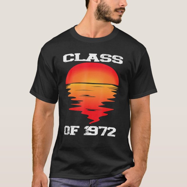 Camiseta Classe Do Segundo grau 1972 Retro Sunset 50th Reun (Frente)