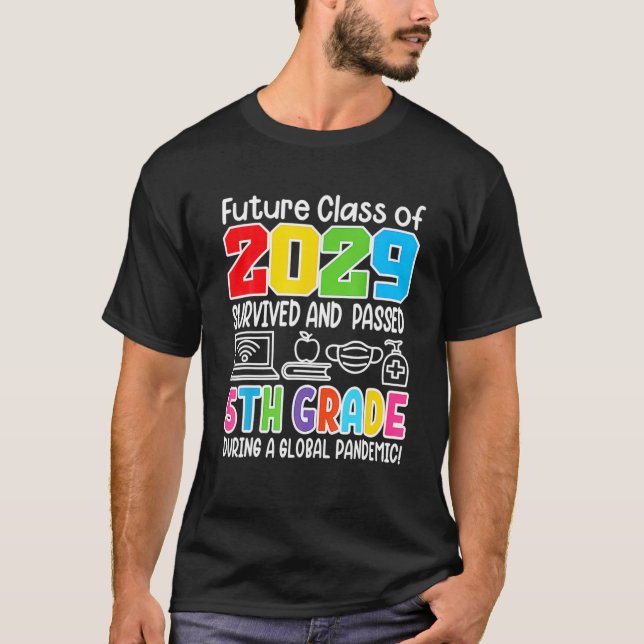 Camiseta Classe Futura De 2029 I Graduação Escolar I Quinto (Frente)