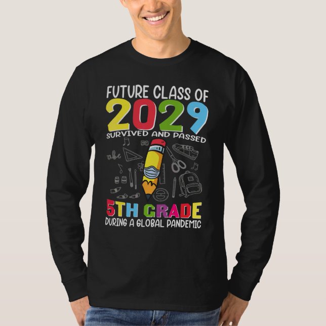 Camiseta Classe Futura De 2029 I Sobreviveu À 5 Grau G (Frente)