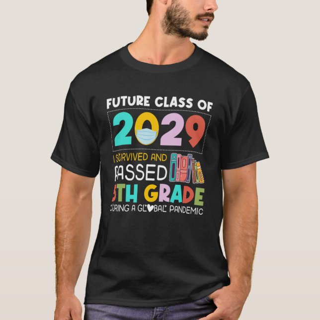 Camiseta Classe Futura De 2029 I Sobreviveu À 5 Grau G (Frente)