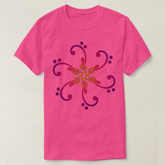 Camiseta Classe musical do clave trible clef mandala (Frente do Design)