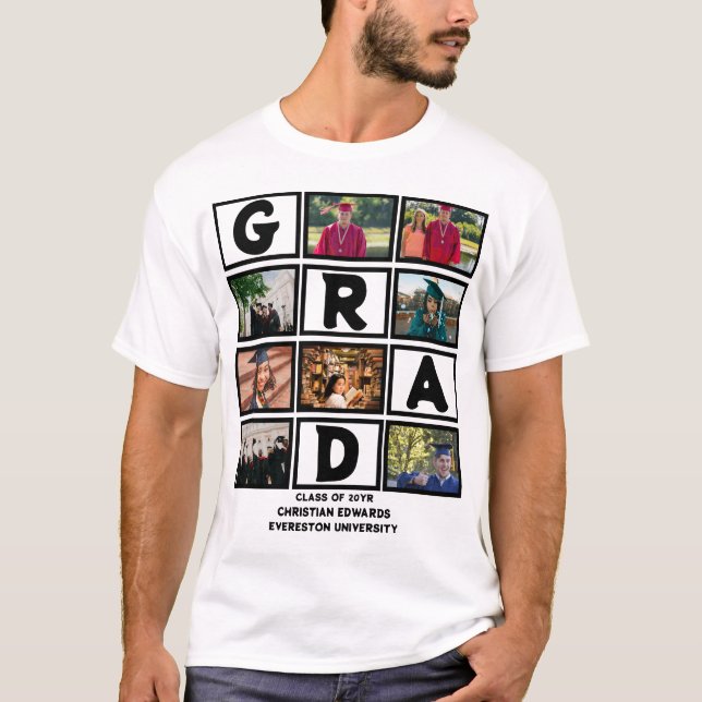 Camiseta Classe Personalizada De Graduação Da Colagem De Fo (Frente)