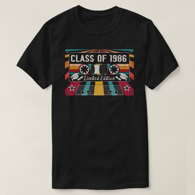 Camiseta Classe Retroativa de Camisa-T de 1986 (Frente do Design)