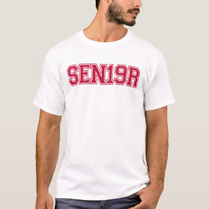 Camiseta Classe superior 2019 da tipografia vermelha SEN19R