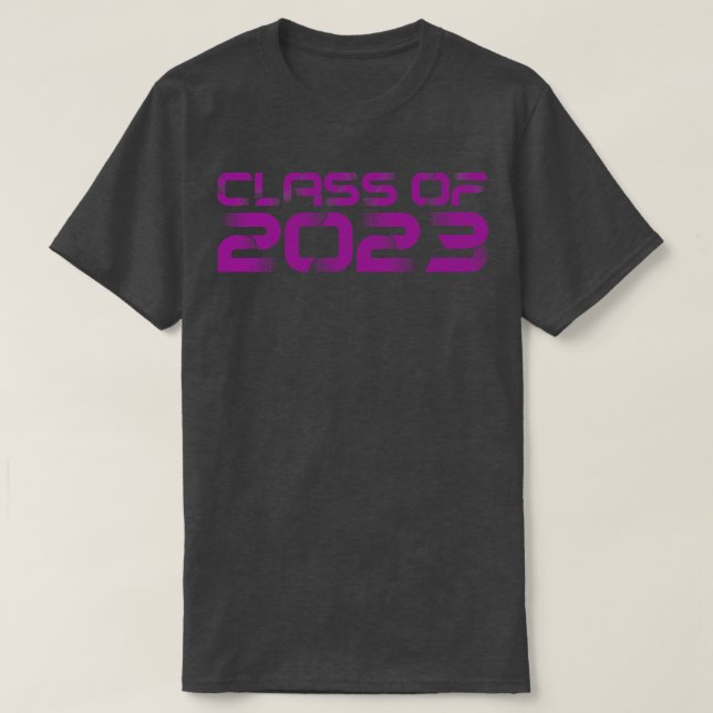 Camiseta Classe Vintage De Texto Roxo 2023 (Frente do Design)
