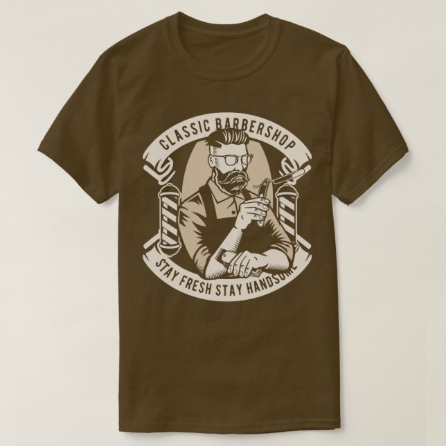 CAMISETA CLASSIC BARBERSHOP RETRO DESIGN (Frente do Design)