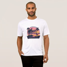 Camiseta Classic beach and boat pink