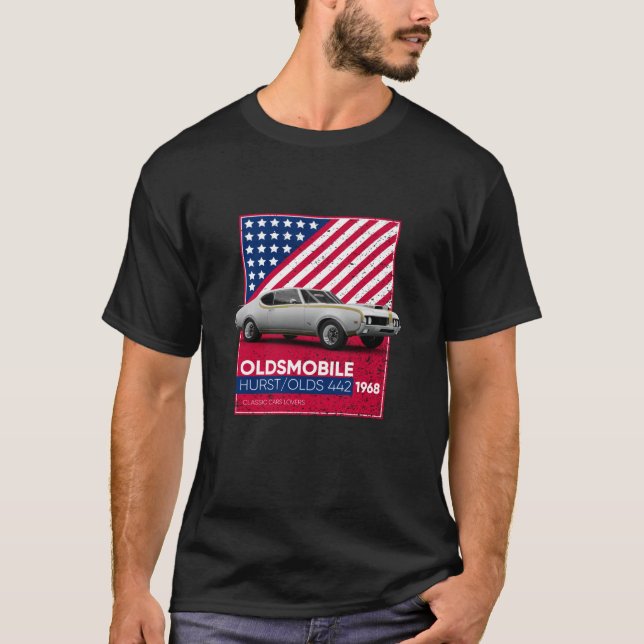 Camiseta Classic Cars Hurst Velhos 442 1968 (Frente)
