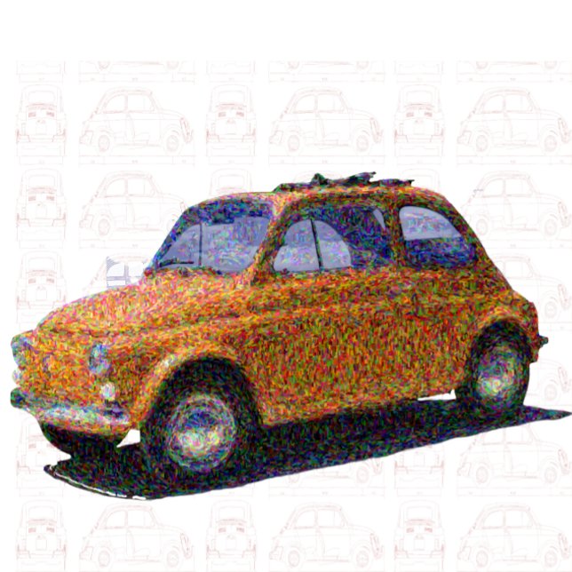 Camiseta Classic Fiat 500 em azul (Criador carregado)