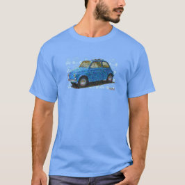 Camiseta Classic Fiat 500 em azul claro