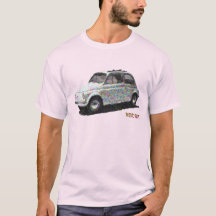 Classic Fiat 500 em branco em rosa claro