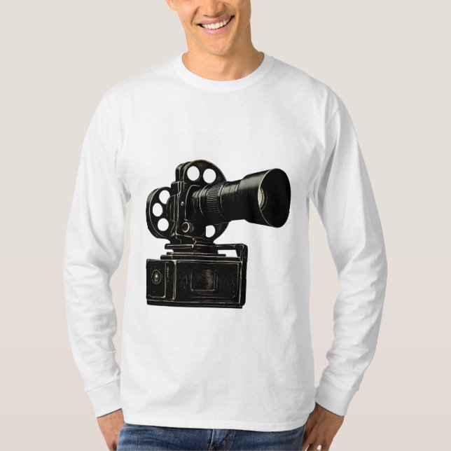 Camiseta Classic Film Camera Silhouette T-Shirt (Frente)