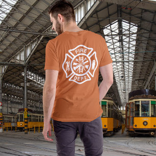 Camiseta Classic Fire Department Maltês Cross Firefighter