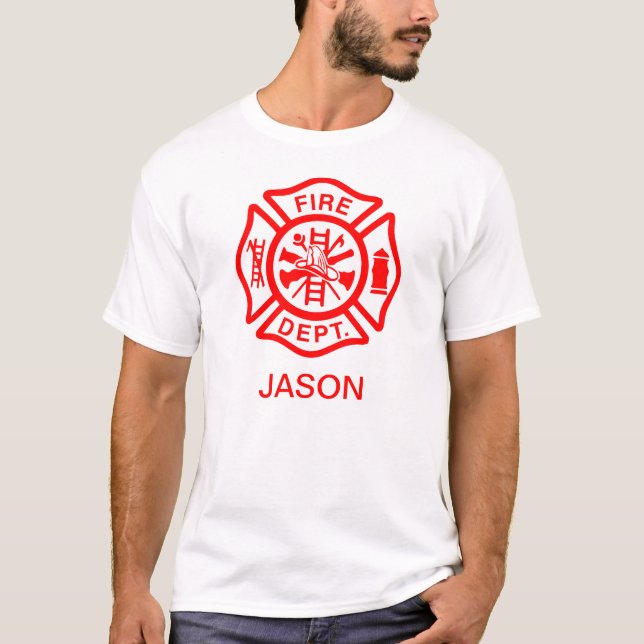 Camiseta Classic Fire Department Maltês Cross Firefighter (Frente)