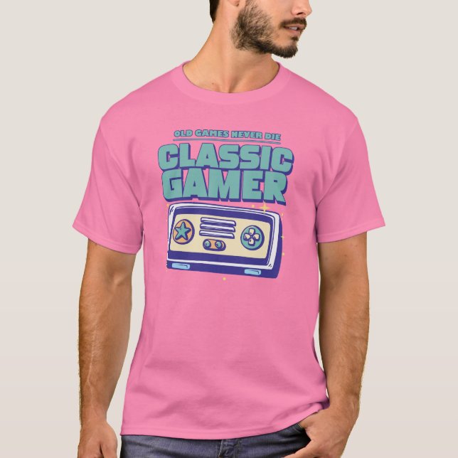 Camiseta Classic Gamer - Old games never die (Frente)