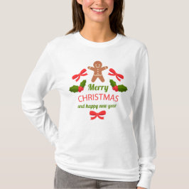 Camiseta Classic Gingerbread Christmas Long Sleeve USA