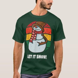 Camiseta Classic Jolly Snowman Retro Vintage Sunset Happy H