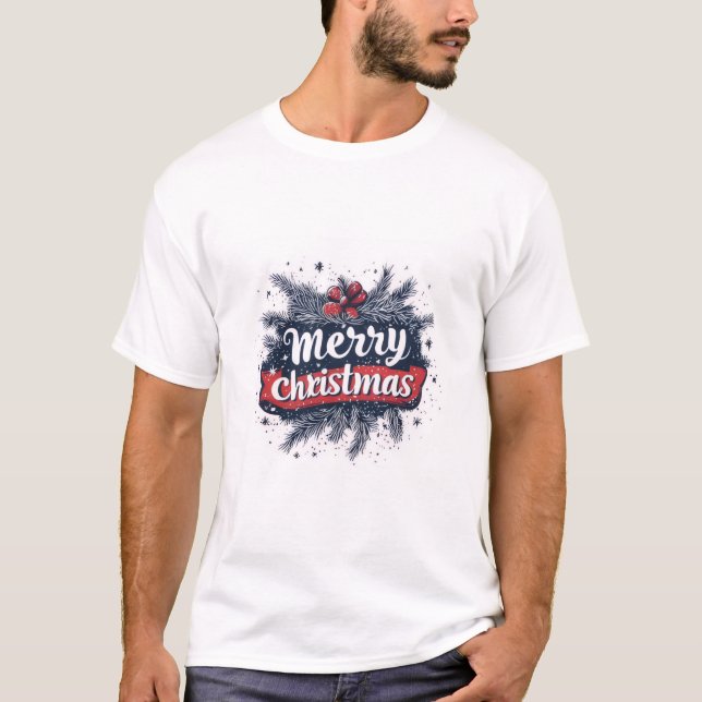 Camiseta Classic Merry Christmas T-Shirt” (Frente)