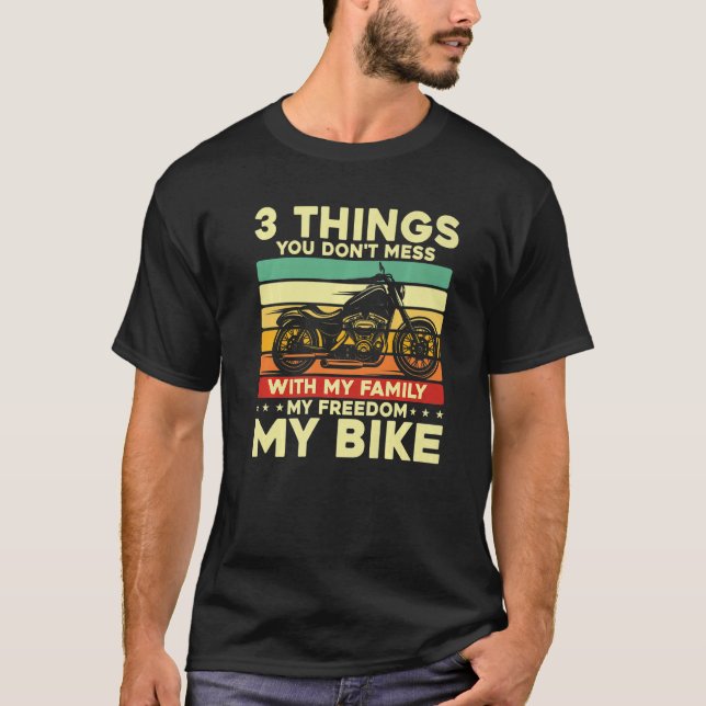 Camiseta Classic Motorcycle Biker My Freedom My Bike (Frente)
