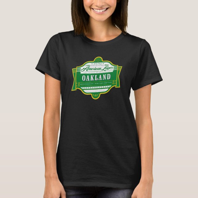 Camiseta Classic Oakland Beer Label   Oakland Pride (Frente)