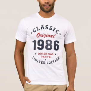 Camiseta Classic Original 1986 Original Parts Birthday Gift