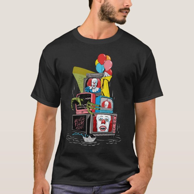 Camiseta Classic Pennywise TV Stack - Você Flutuará Também (Frente)