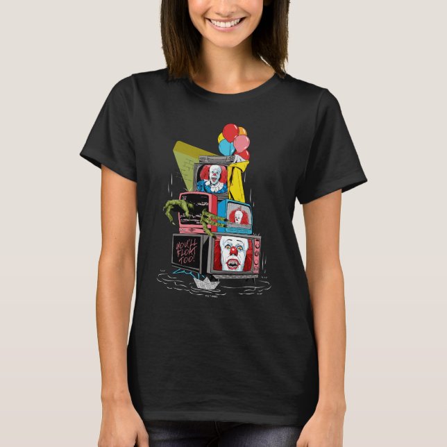 Camiseta Classic Pennywise TV Stack - Você Flutuará Também (Frente)